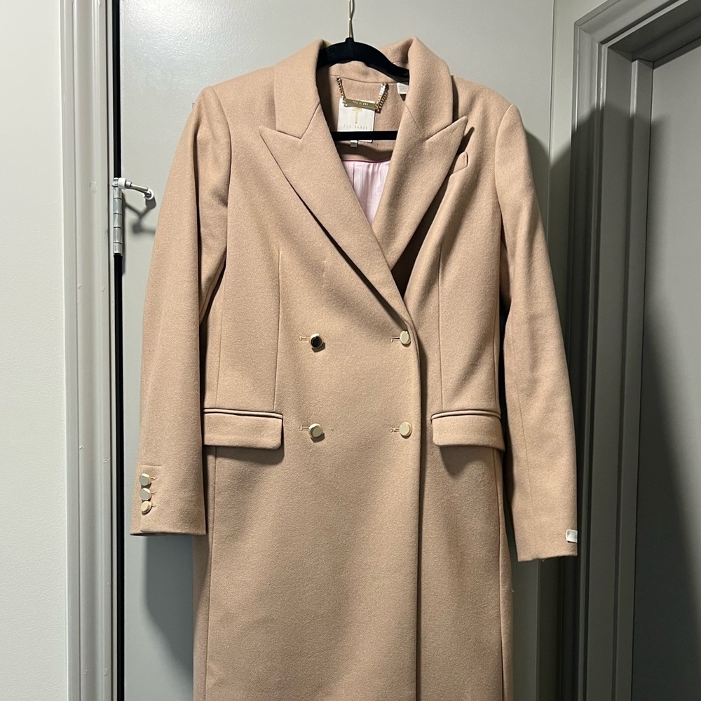 Ted Baker Wool Long Overcoat Size 1
